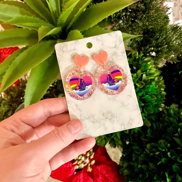 Lisa Frank Butterfly Sticker Earrings - Picture 3 of 4